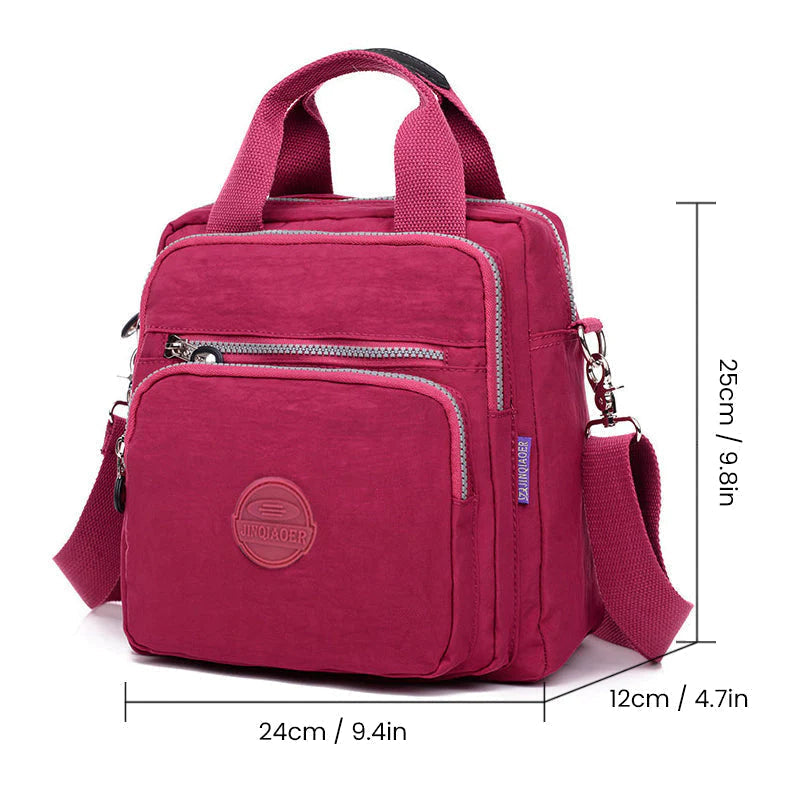 Sac à bandoulière décontracté en nylon, zippé
