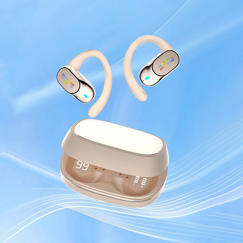 Open-Ear Bluetooth Hook Earbuds, LED Display Case
