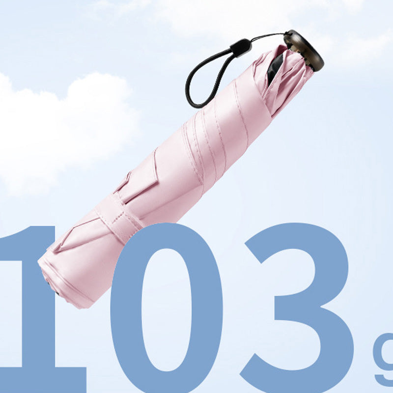 Ultralight 103 g Compact Umbrella for Rain and Sun