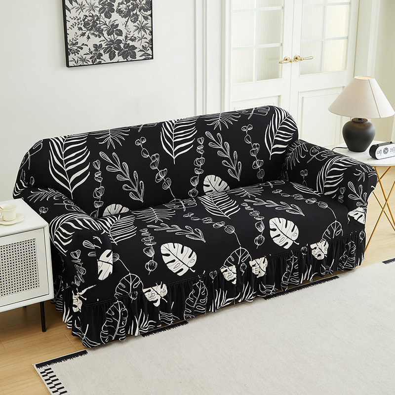 Housse de canapé extensible à volant, 1 à 4 places