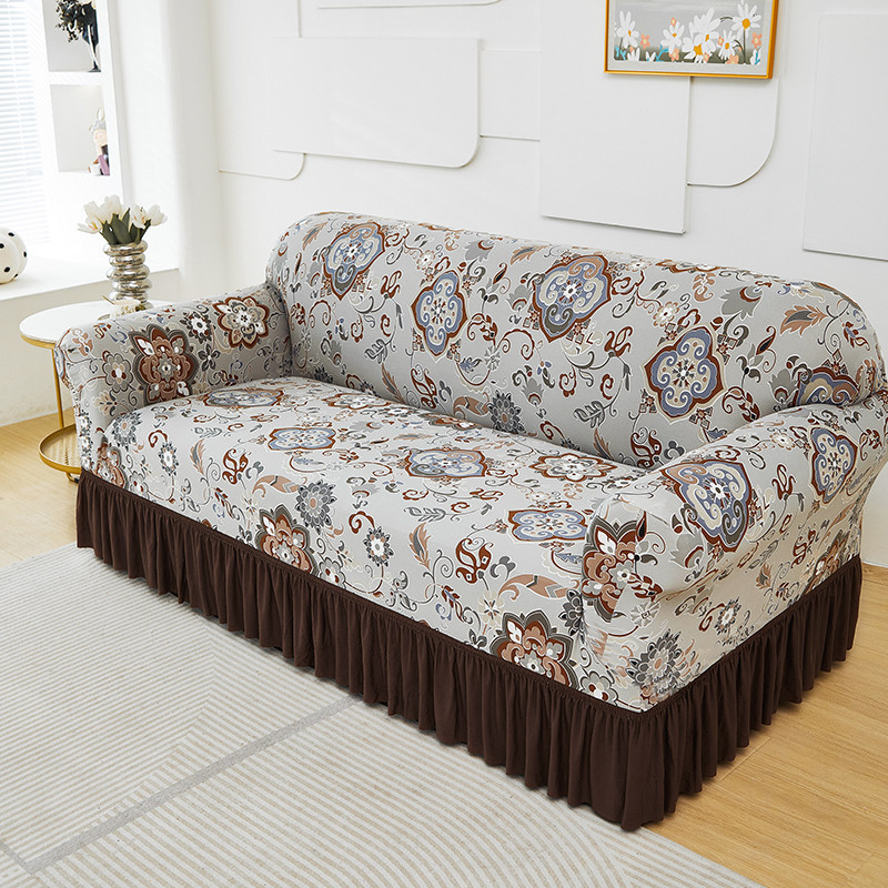 Housse de canapé extensible à volant, 1 à 4 places