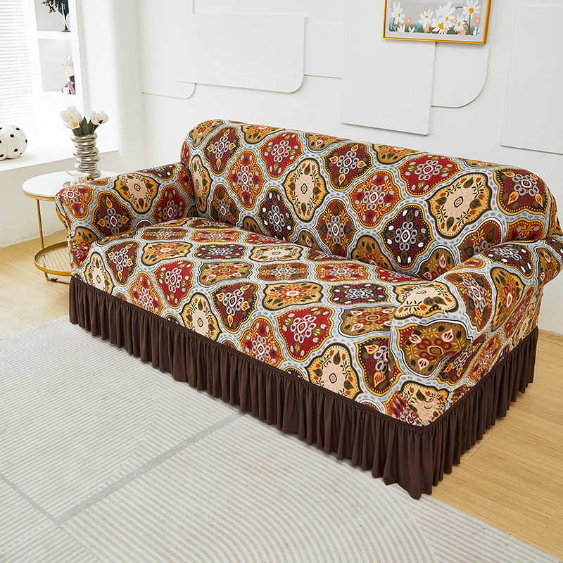 Housse de canapé extensible à volant, 1 à 4 places