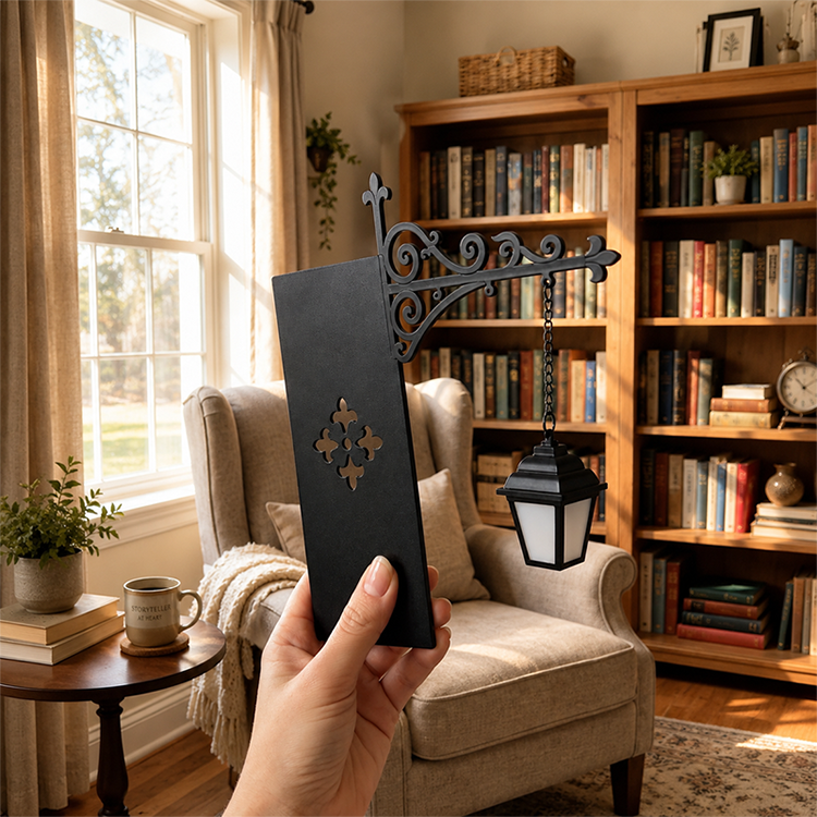 Serre-livres lumineux réverbère rétro miniature