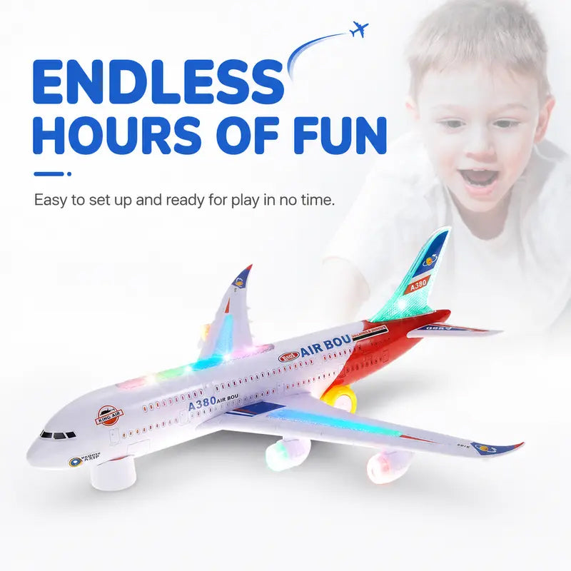 Electric Toy Aeroplane with Lights and Sounds, 3+