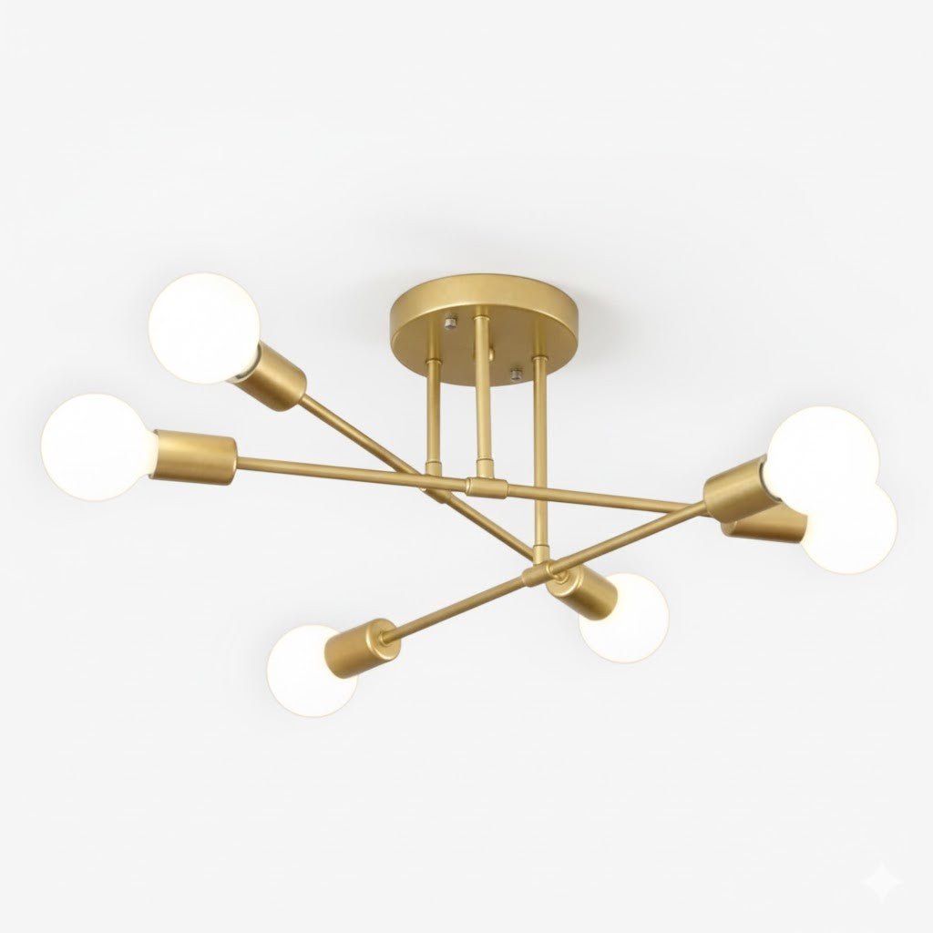 Sputnik Mid-Century Iron Ceiling Light, E27 Sockets