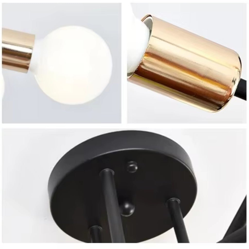 Sputnik Mid-Century Iron Ceiling Light, E27 Sockets