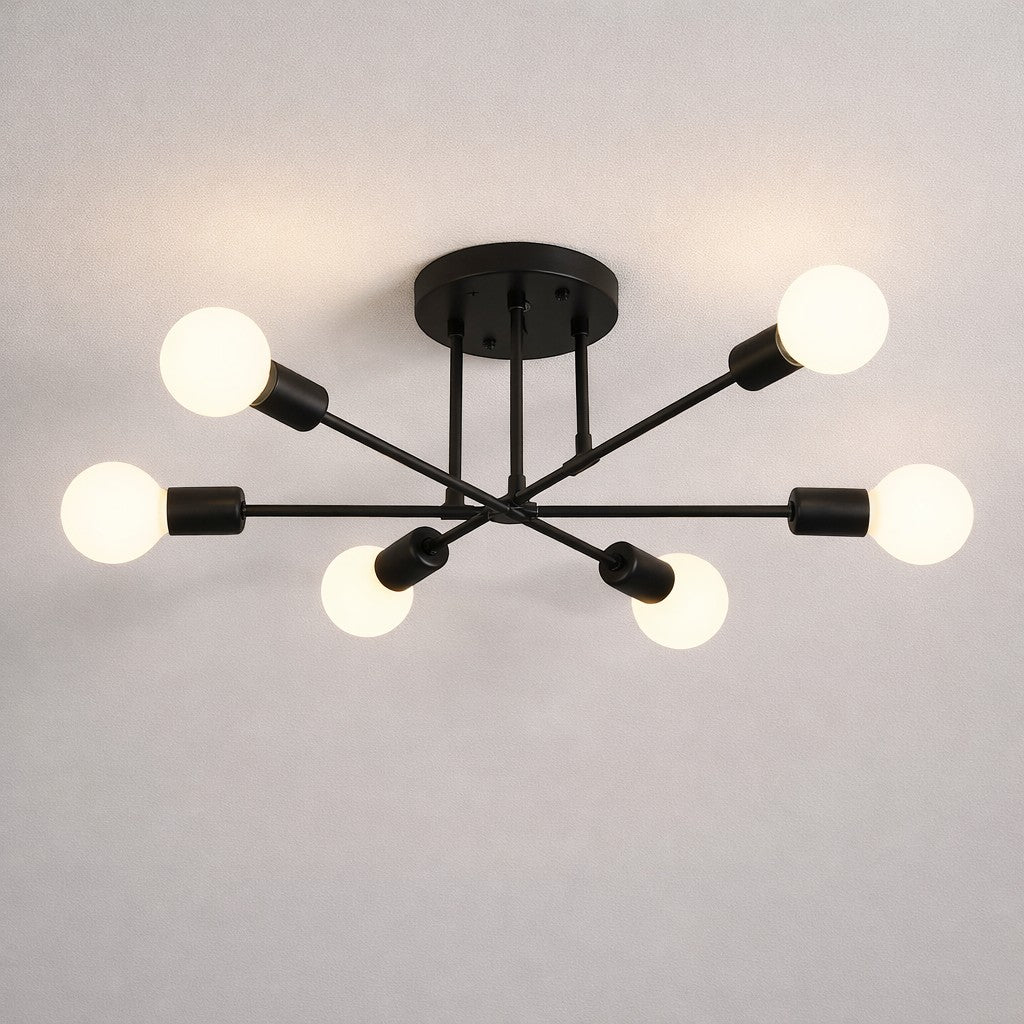 Sputnik Mid-Century Iron Ceiling Light, E27 Sockets