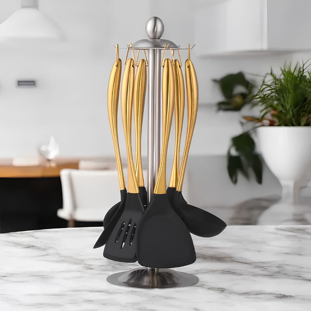 Ustensiles de cuisine en inox antiadhésif, lot de 6