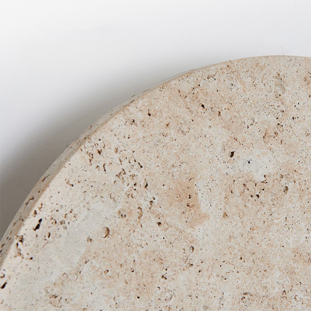 Round Natural Travertine Wall Light, LED