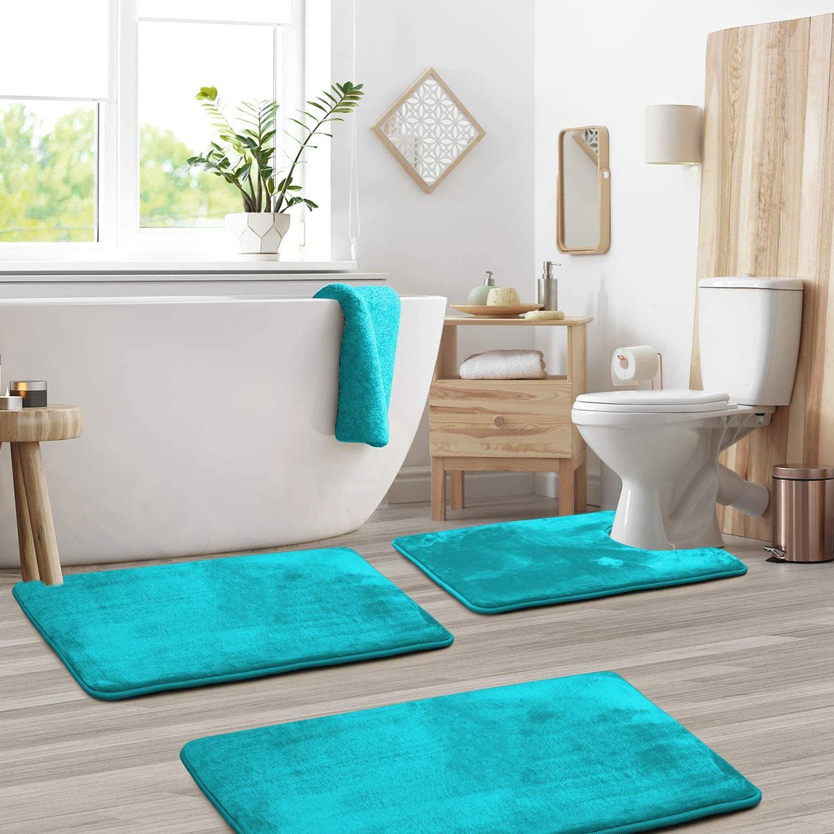Set de 3 tapis de bain en mousse à mémoire