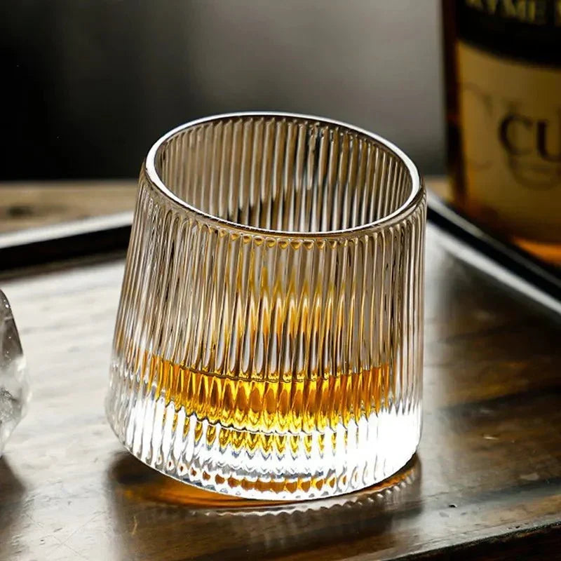 Verre à whisky texturé tournant, 160 ml