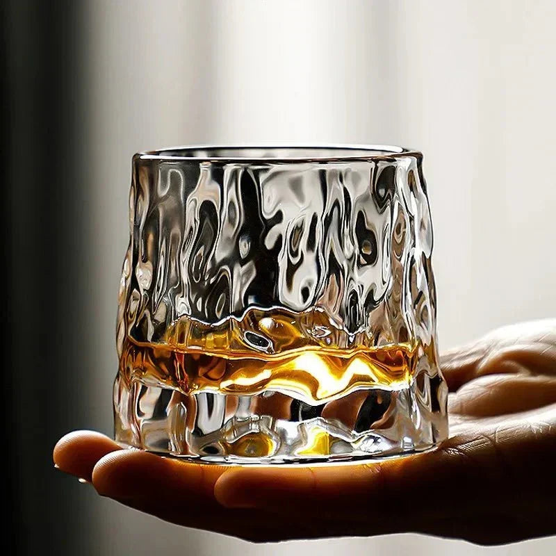 Verre à whisky texturé tournant, 160 ml