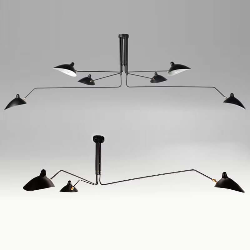 Nordic Retro Chandelier, 3 or 6 Adjustable Heads