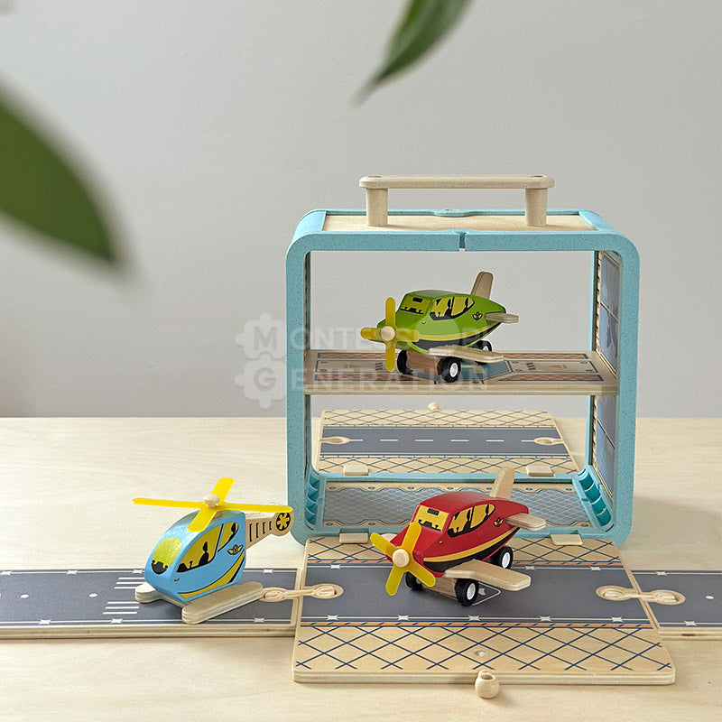 Wooden Track Building Kit: Station, Garage or Airport