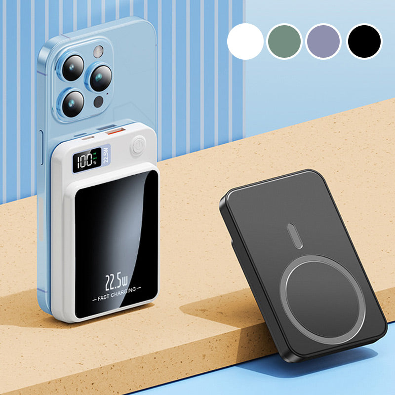 Slim 10000 mAh Power Bank with Wireless Charging