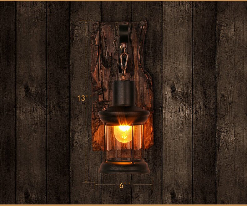 Veritas - Applique Murale en Bois et Verre
