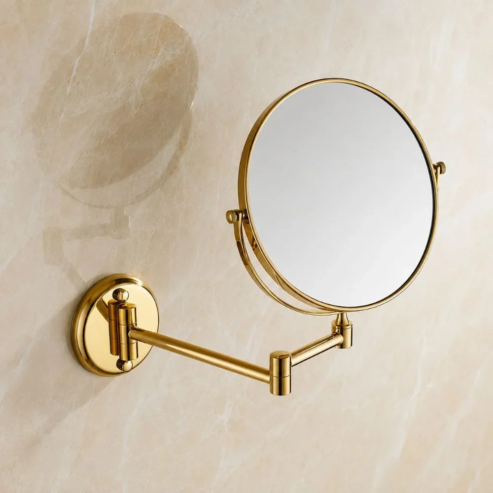 Wall Mounted Double Sided Makeup Mirror, Extending Arm