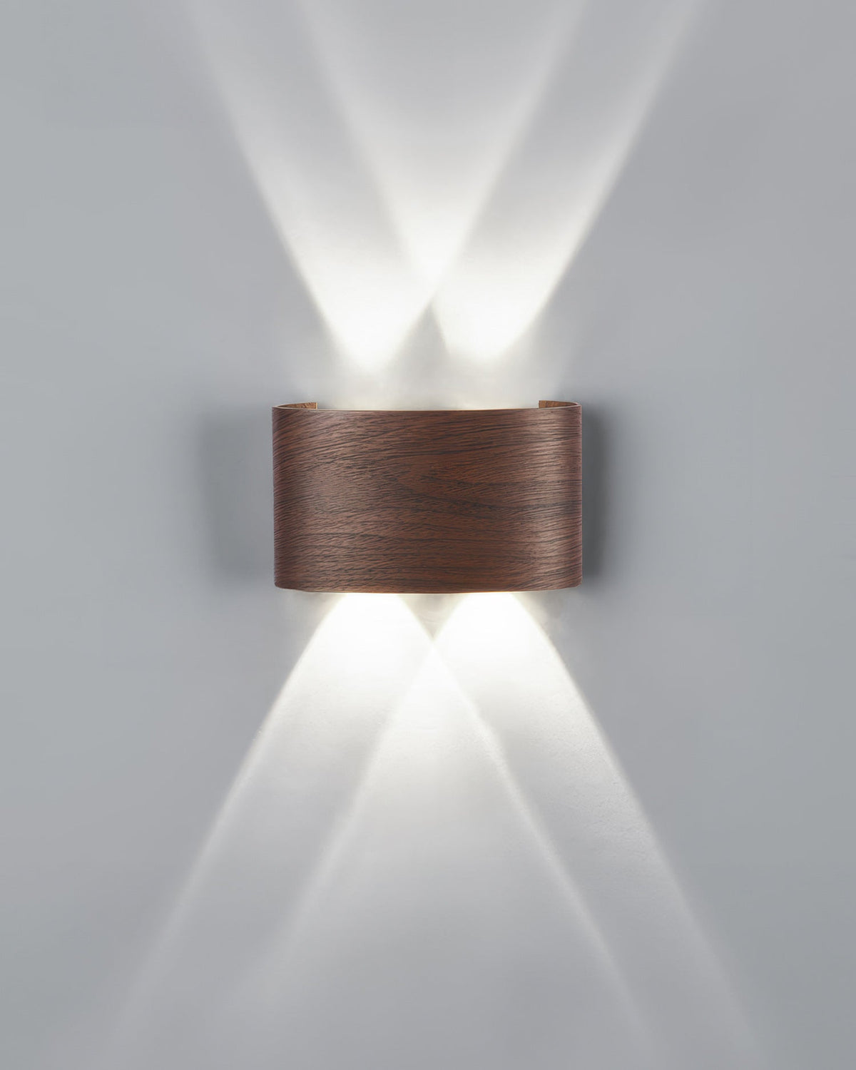 Wood-Effect Aluminium LED Wall Light, IP65