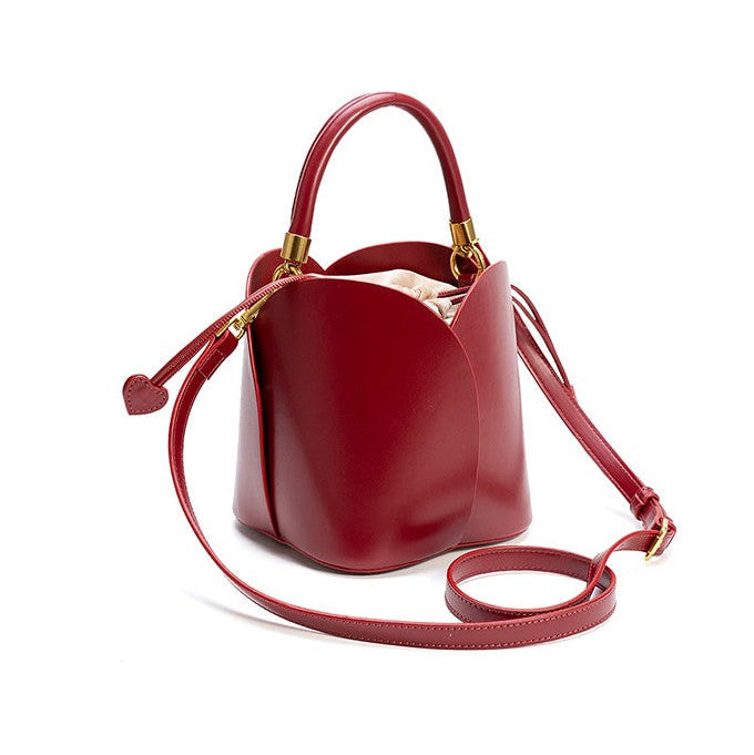 Sac à main seau en forme de pétale de rose