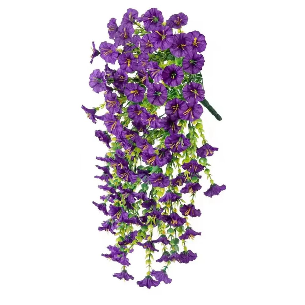 UV-Protected Hanging Artificial Morning Glory Flowers
