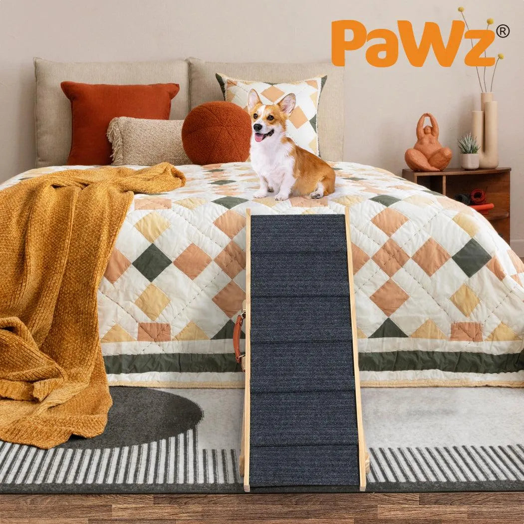 Rampe pour chien en bois réglable en hauteur
